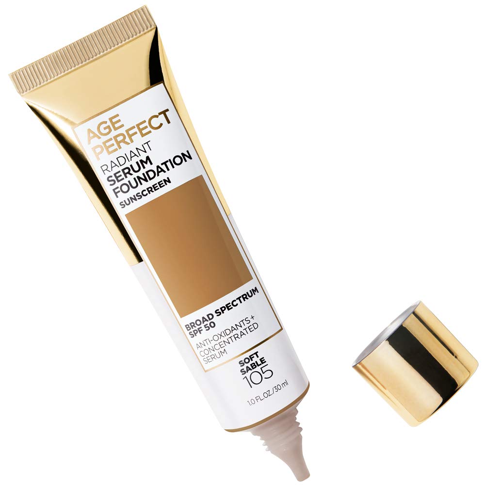 L'OREAL Age Perfect Radiant Serum Foundation with SPF 50, Soft Sable 105
